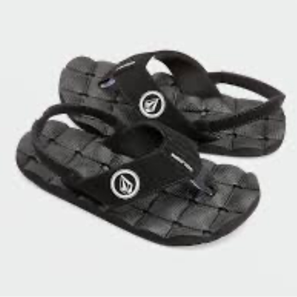 Volcom Recliner Little Youth Sandals - Black and White